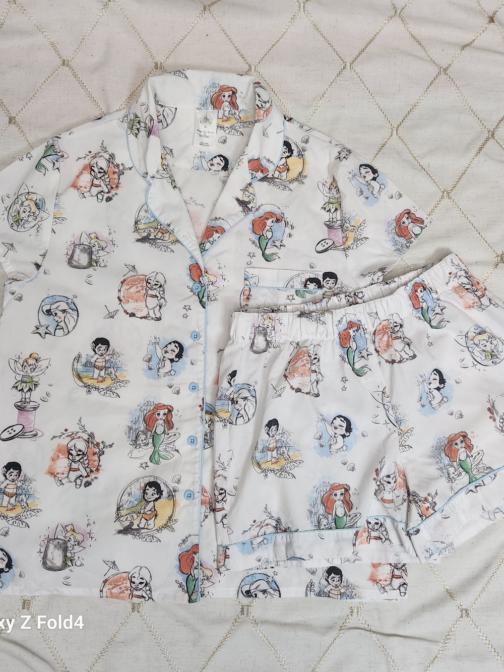 Disney Parks Princess Chibi Pajama Set Shorts Pink Kawaii Loungewear M